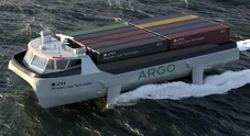 Dalla California in arrivo Argo, catamarano portacontainer alimentato a idrogeno, capace di volare su foil a 40 nodi