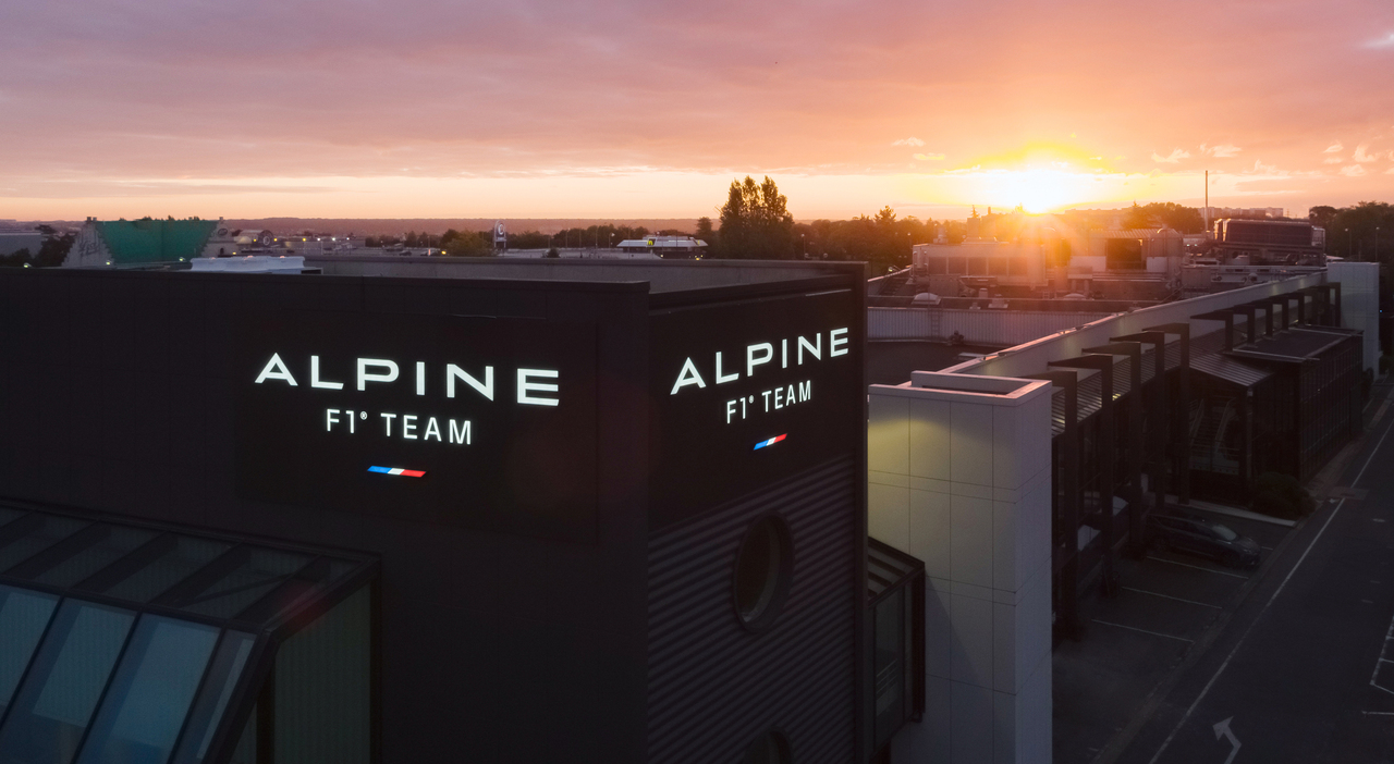 La sede del team Alpine di F1 che si trova a Enstone, nell'Oxfordshire