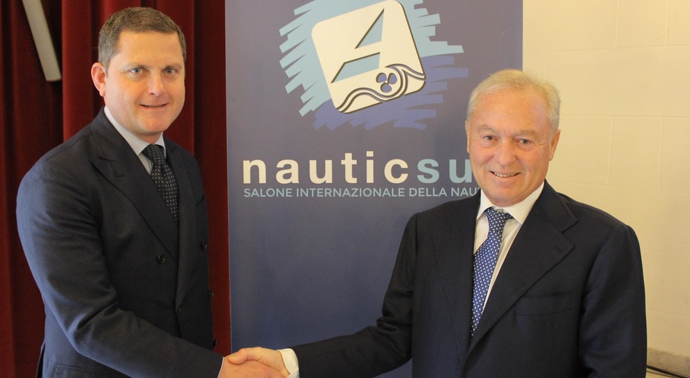 Da sinistra il nuovo presidente della Mostra d'Oltremare Alessandro Nardi con il numero uno degli operatori nautici campani, Gennaro Amato