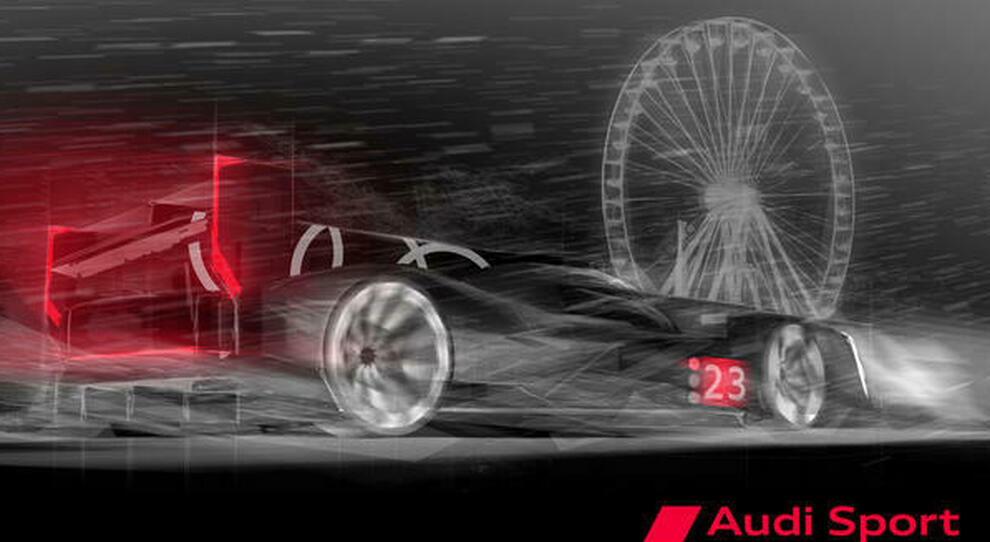 Il rendering che prefigura la nuova race car di Audi per la 24 Ore di Le Mans