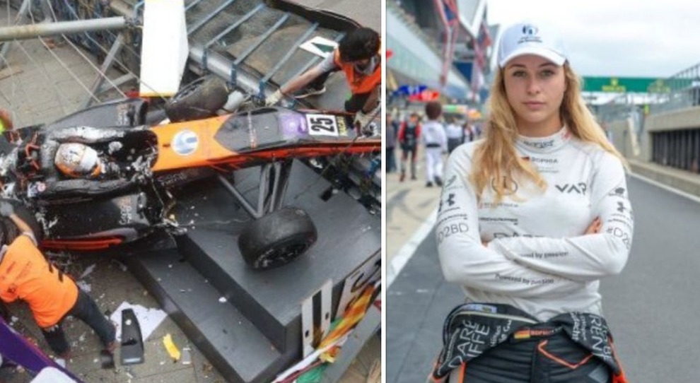 Incidente in Formula 3, l'auto di Sophia Floersch prende il volo e si schianta: «Il peggiore di sempre, non sappiamo come sta»