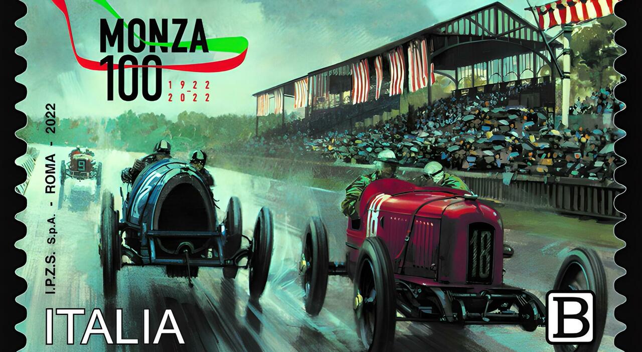 Il francobollo riproduce un opera del disegnatore inglese Michael Turner che raffigura una fase di gara del 2ø Gran Premio d Italia, disputato il 10 settembre 1922 appunto all Autodromo di Monza