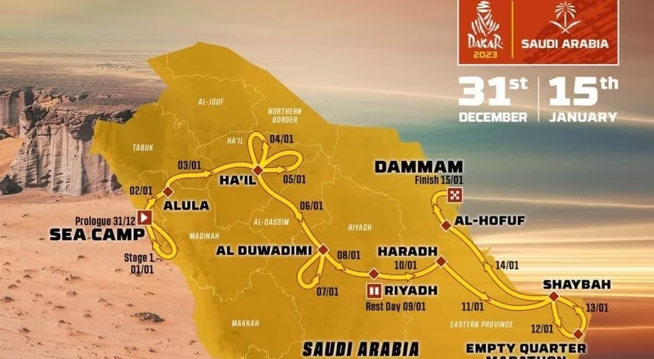 Il tracciato dell'edizione 2023 della Dakar