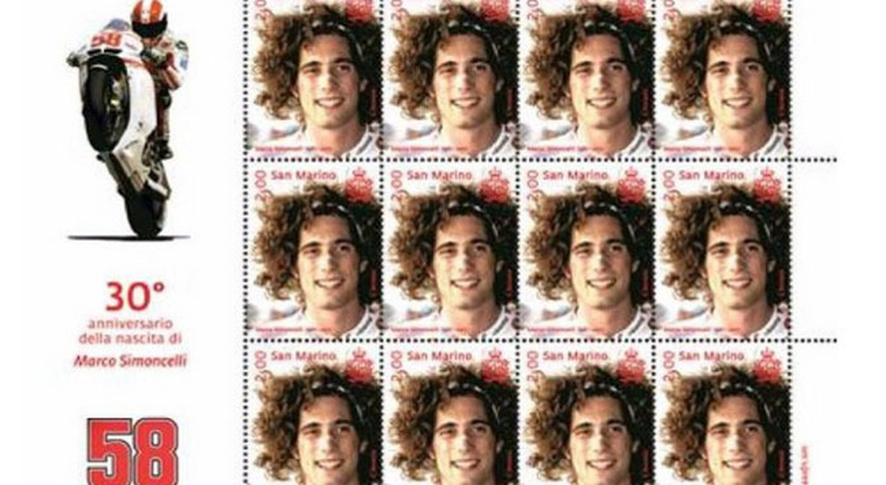 Il francobollo in memoria di Simoncelli