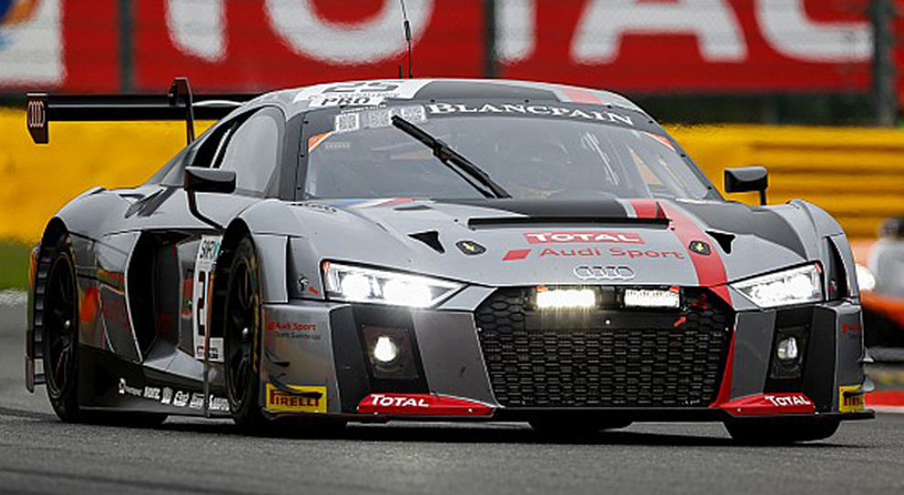 La Audi R8 di Jules Gounon, Christopher Haase e Markus Winkelhock vincitrice della 24 Ore di Spa
